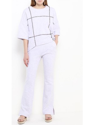 Escada Sport  Yırtmaç Paça Detaylı Beli Lastikli Cepli Pamuk Pantolon