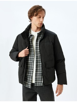 Koton Dik Yaka Fermuarlı Slim Fit Şişme Mevsimlik Ceket