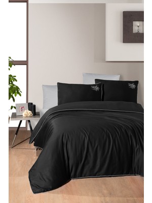 Firstchoice Timeless Black - Deluxe Saten Çift Kişilik Nevresim Takımı