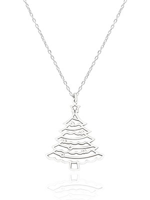 Dkmn Silver 925 Ayar Gümüş Çam Ağacı Kolye