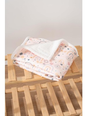 Riva İstanbul Fluffy Bebek Battaniyesi 70X100 cm Gökkuşağı Desen