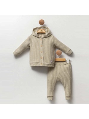 Cassiope Kapüşonlu Yumuşak Fitilli 2'li Bebek Takımı 473792