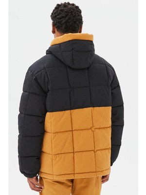 Timberland Progressive Utility Pullover Puffer Erkek 1/2 Fermuarlı Kapüşonlu Şişme Mont Taba-Siyah