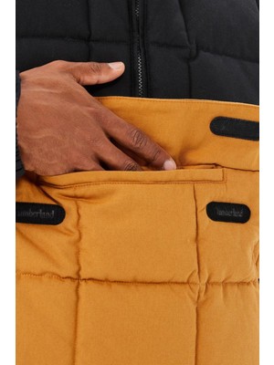 Timberland Progressive Utility Pullover Puffer Erkek 1/2 Fermuarlı Kapüşonlu Şişme Mont Taba-Siyah