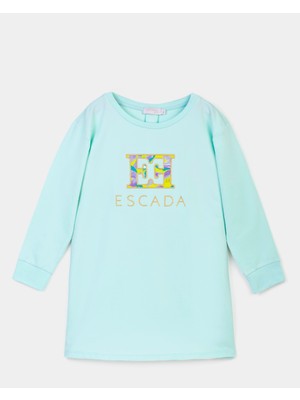 Escada  Logolu Düz Kesim Uzun Kol Çocuk Elbise
