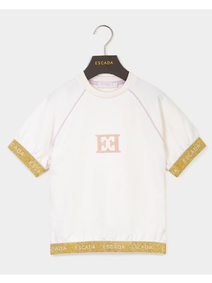 Escada  Şerit Detaylı Kısa Kol Çocuk Sweatshirt