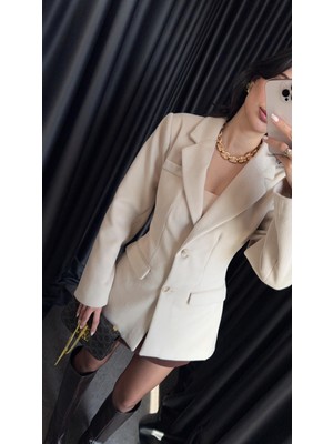 Kaşe Krem Blazer Ceket