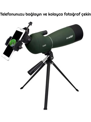 Alfalink Svbony 75X Zoom Teleskop Monoküler Su Geçirmez Gözlem Dürbünü 20-60X80MM Hd Zoom