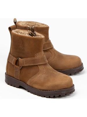 Papuccum Ortopedi Papuccum Hakiki Deri Fermuarlı Bot Kısa Düz Topuklu Şık Görünüm ve Konforlu Tasarım