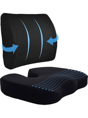 Planet Oturma Minderi Bel Yastığı Bel Destek Yastığı Ortopedik Visco Yastık Boyun Yastığı Ortopedik Yastık