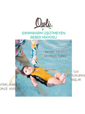 Owli Swimwarm Üşütmeyen Bebek Mayosu Sarı - Siyah