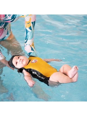 Owli Swimwarm Üşütmeyen Bebek Mayosu Sarı - Siyah