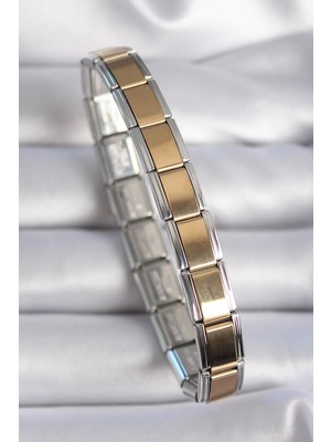 Ebijuteri 316L Çelik Gümüş Renk Gold Nomination Charm Bileklik