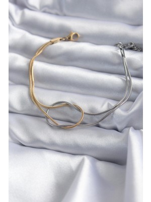 Ebijuteri 316L Çelik Mix Renk Düğüm Model Kadın Bileklik