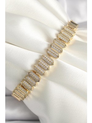 Ebijuteri Pirinç Gold Renk Zirkon Taşlı Xuping Exclusive Vıp Seri Kadın Bileklik