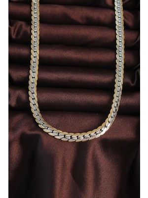 Ebijuteri 316L Çelik Çift Renk Yassı Burgu Tasarımlı Kolye