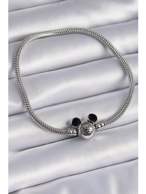 Ebijuteri 316L Çelik Zincir Charm Model Kadın Bileklik