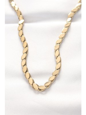 Ebijuteri 316L Çelik Gold Renk Arpa Tasarımlı Kolye