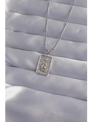 Ebijuteri 316L Çelik Zincir Gümüş Renk Lazer Işlemeli Göz Figür Tarot Kolye