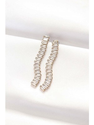 Ebijuteri 316L Çelik Gold Renk Su Yolu Küpe