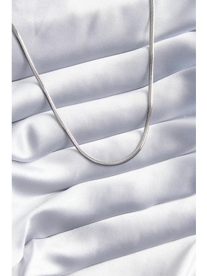 Ebijuteri 316L Çelik Gümüş Renk 45 cm Italyan Zincir Model Kadın Kolye