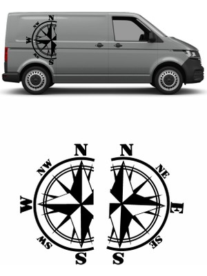 Sticker Usta 2 Li Yarım Pusula Sticker Araba Oto Motosiklet Karavan Etiket 02175