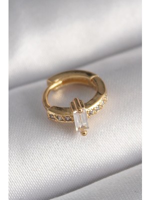 Ebijuteri 316L Çelik Gold Renk Zirkon Taşlı Tragus Piercing