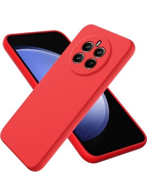 HANPORIUM Realme 12 Pro Plus Uyumlu Silikon Kılıf - Kamera Korumalı Esnek Pastel Renk Kapak - Kırmızı