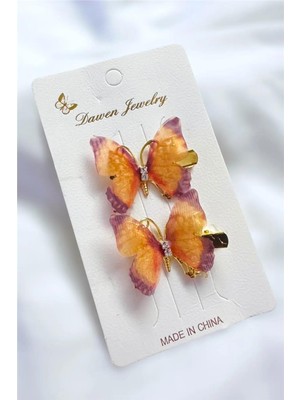 2 Adet Tül Kelebek Pens Toka