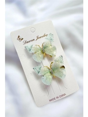 2 Adet Tül Kelebek Pens Toka