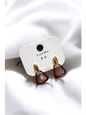 Mineli Sallantılı Üçgen Küpe 2 Cm.