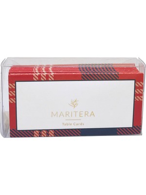 Marıtera Tartan Isim Kartı 9 x 4,5 Kırmızı