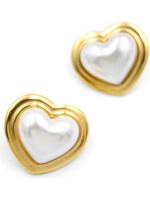 Royaleks Design Inci Kalp Küpe - Altın