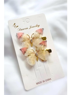 2 Adet Tül Kelebek Pens Toka