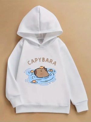 Gossip Team  Capybara Beyaz Kapşonlu Sweatshirt