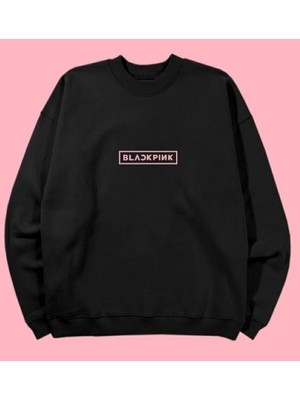 Gossip Team  Black Pink Oversize Unisex Siyah Bisiklet Yaka Sweatshirt