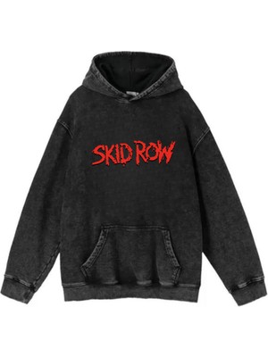 Gossip Team  Yıkamalı Kumaş Rock Serisi Skidrow Kapüşonlu Hoodie Sweatshirt