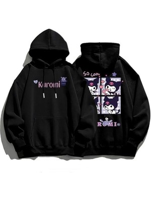 Gossip Team  Harajuku Kuromi Ön Arka Baskılı Unisex Oversize Hoodie