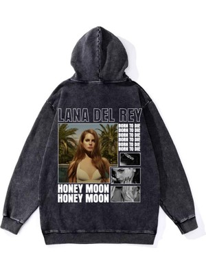 Gossip Team  Yıkamalı Lana Del Rey Vintage Kapüşonlu Sweatshirt