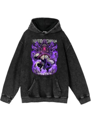 Gossip Team  Yıkamalı Kumaş Anime Naruto Obita Uchiha Kapüşonlu Hoodie Sweatshirt