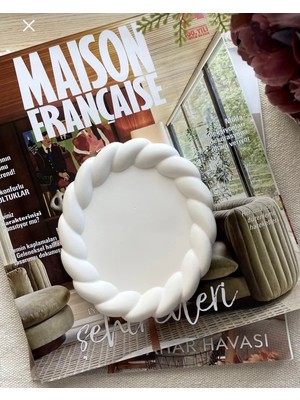 Mandalin Art Studio Kıvrımlı Oval Dekoratif Tabak, Takı Tabağı 16  cm