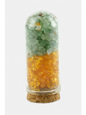 Yeşim Akik Taşı Cam Şişe Biblo