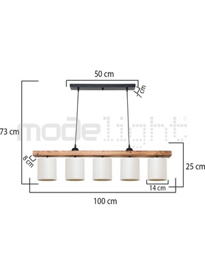 Woodhub Dominik 5li Avize Salon-Oturma-Çocuk-Yemek-Yatak Odası--Antre-Mutfak