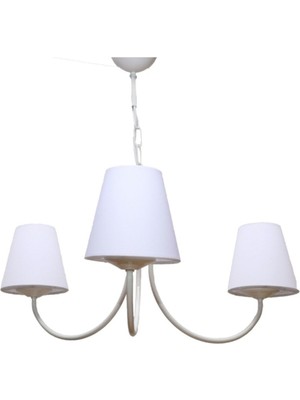 Woodhub Oregon 3 Lü Avize Beyaz (Byz Şapkalı)