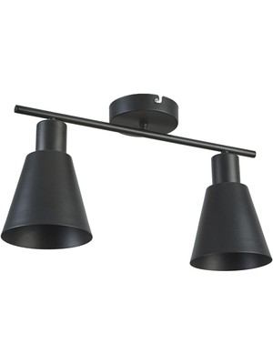 Woodhub Santana Modern Tasarım Cafe Mutfak Salon Metal Siyah Renk 2 Li Avize