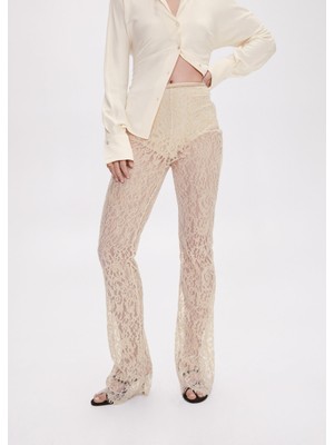 Mango Dantel Paça Pantolon