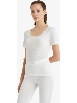 Blackspade Kadın Termal Tişört 1. Seviye 1267 - Beyaz