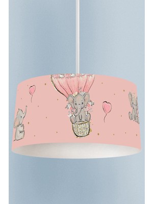 Woodhub Kalpli Fil Desenli Çocuk ve Bebek Odası Sarkıt Avize TLAV-272