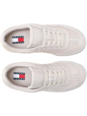 Tommy Hilfiger Tommy Jeans Kadın Bej Greenwich Süet Sneaker