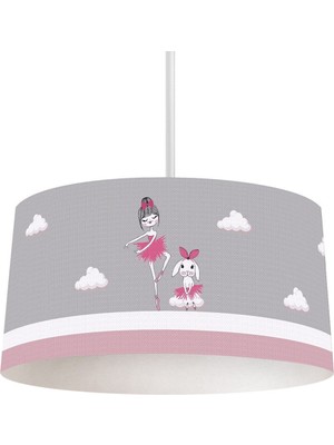 Woodhub Balerin ve Tavşan Çocuk ve Bebek Odası Sarkıt Avize TLAV-134